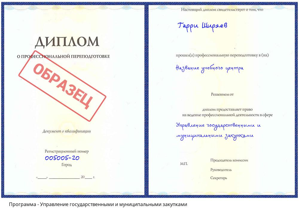 Управление государственными и муниципальными закупками Верхний Уфалей